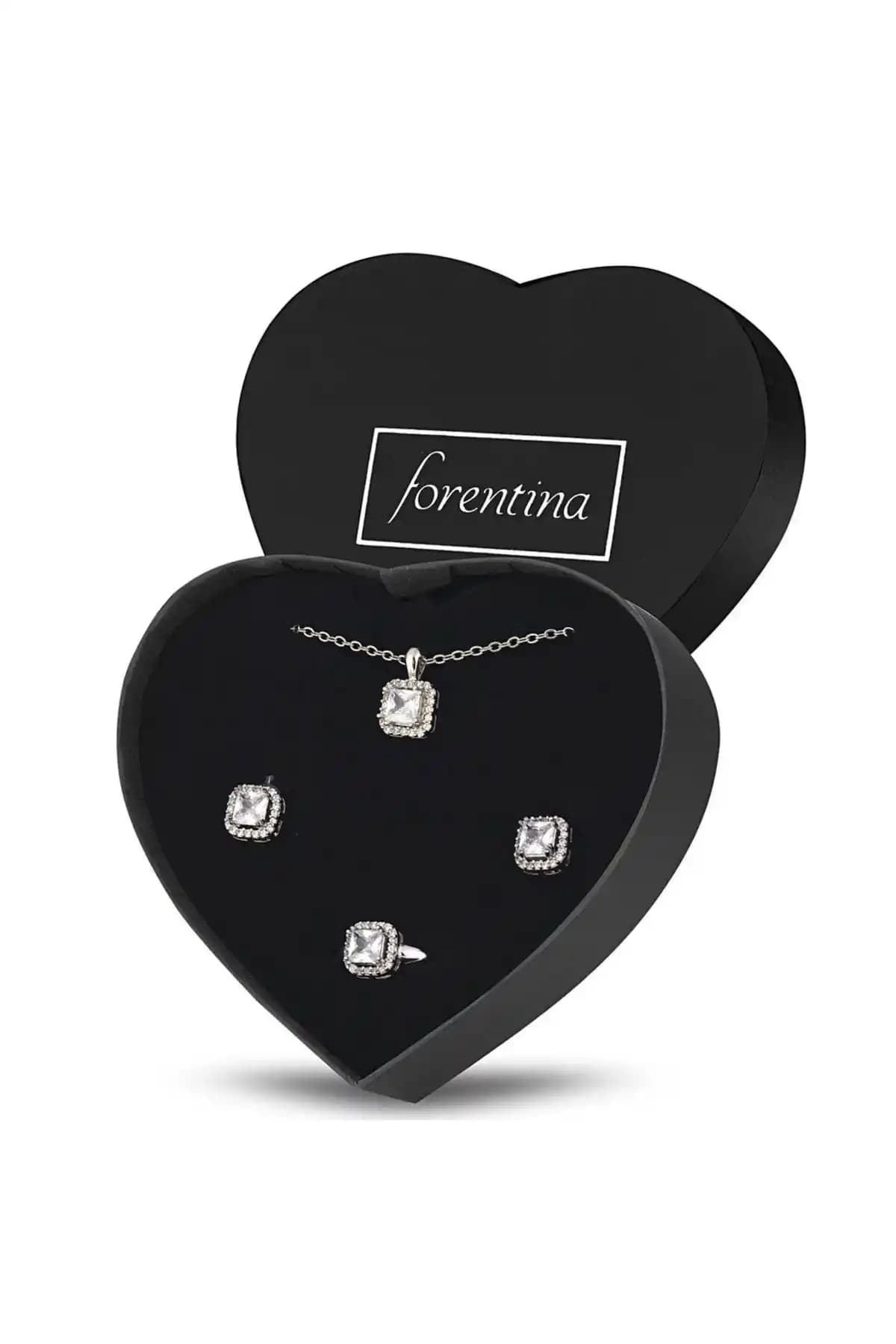 Forentina Güçmüş Kaplama Tektaş Takı Seti: Zarif ve Çok Yönlü Hediye Seçeneği