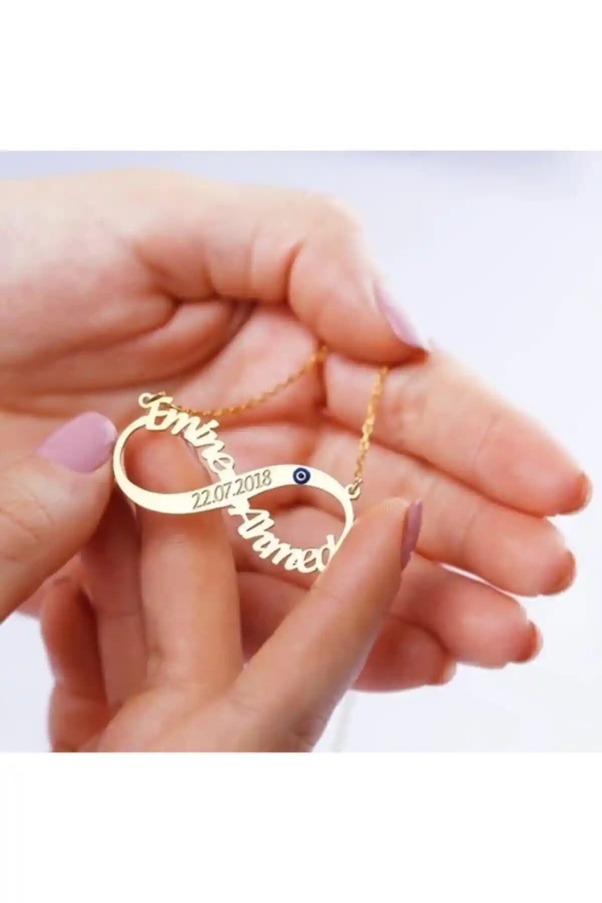 Genel Markalar 925 Ayar Gümüş İki İşlemli Sonsuzluk Kolye Zarif ve Dayanıklı Tasarım