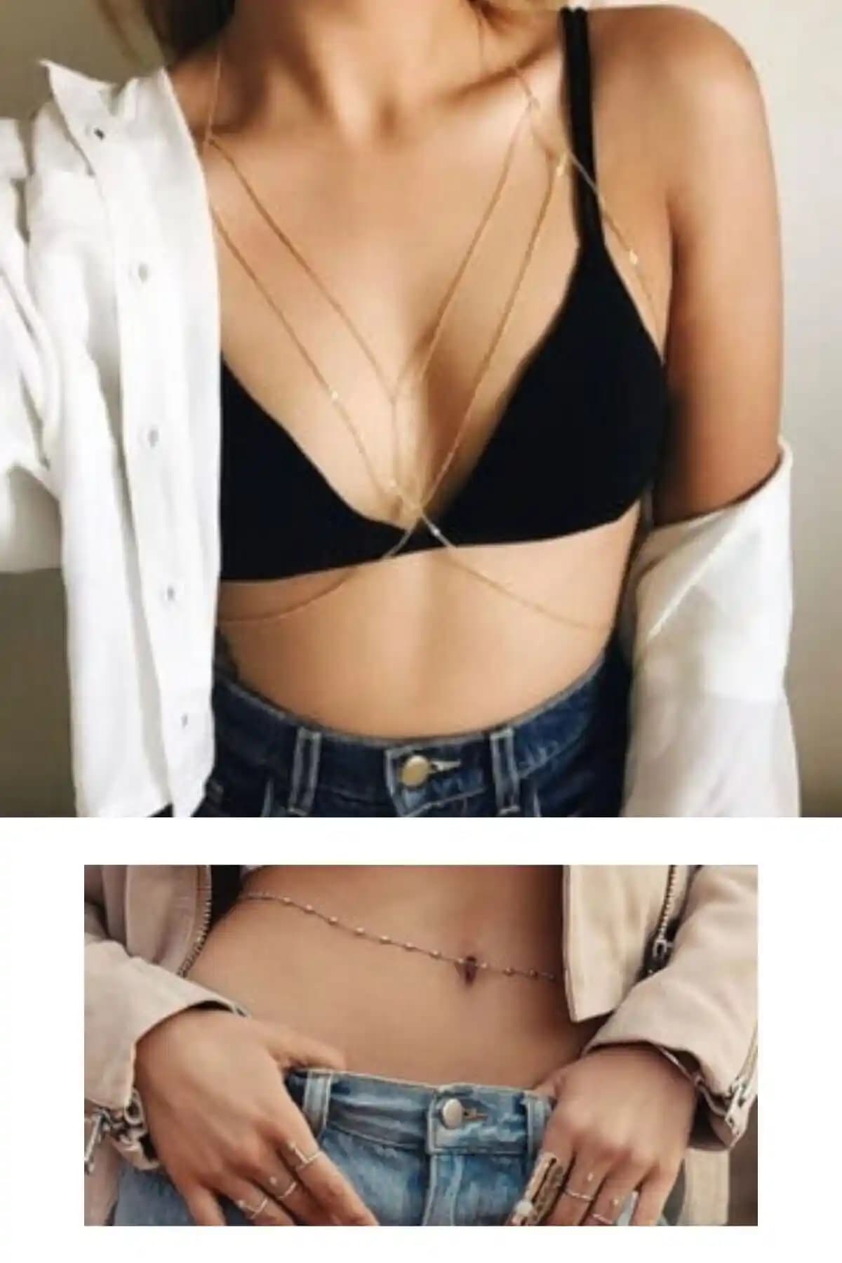 Kadınlar İçin Şık Altın Kaplama Bel Zinciri, Günlük ve Özel Günler İçin Uygun