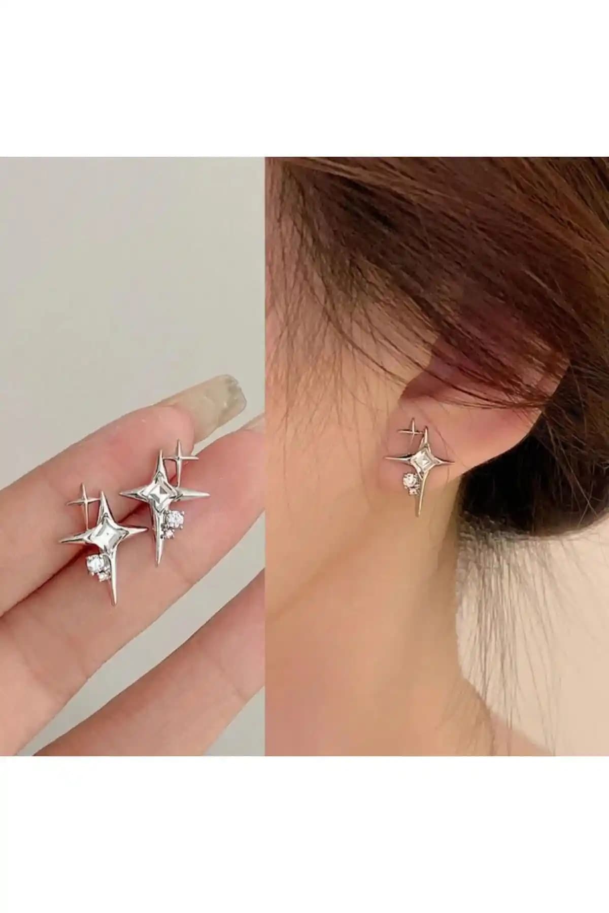 Kuzey Yıldızı Taşlı ve Yıldız Tasarım Çelik Küpe Karşılaştırması