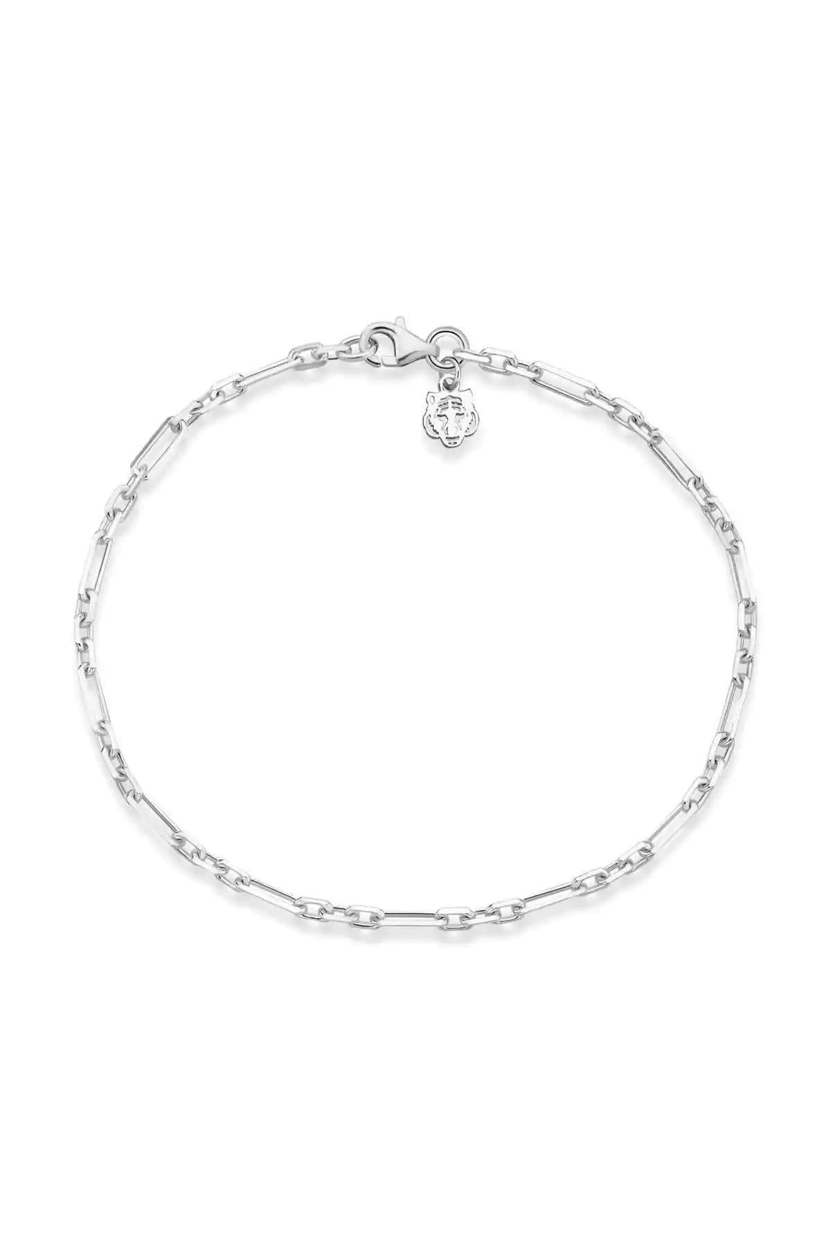 Les Tigres Gü<müş> Kaplan Charm Zincir Bileklik: Modern ve Zarif Aksesuar Seçeneği