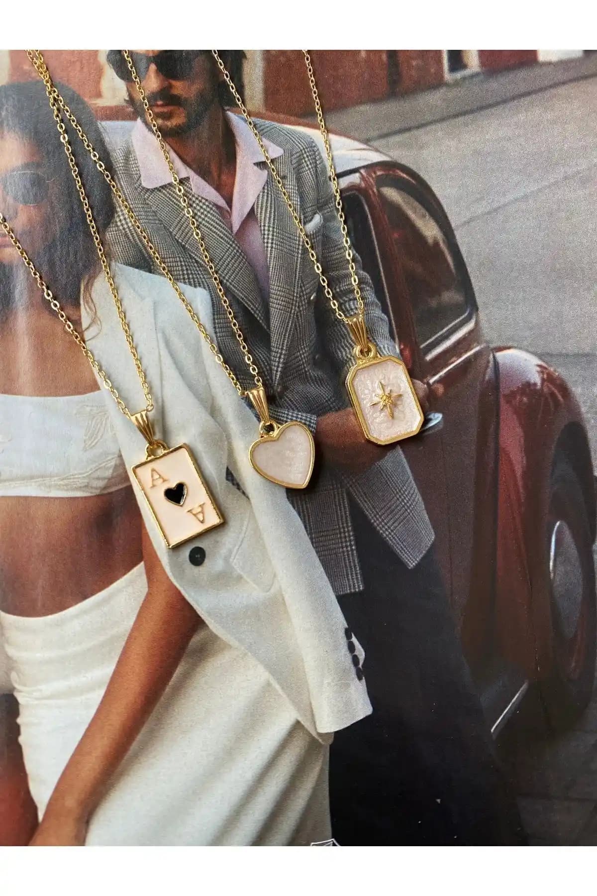 Mercy Aksesuar Kadın Altın Kaplama Best Friends Üçlü Kolye Seti Şık ve Anlamlı