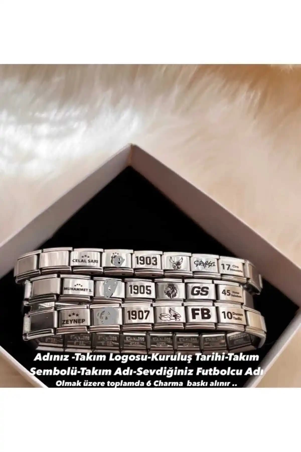 MOD10 Taraftar Kişiye Özel Charm Bileklik: Şık ve Dayanıklı Unisex Aksesuar Seçeneği