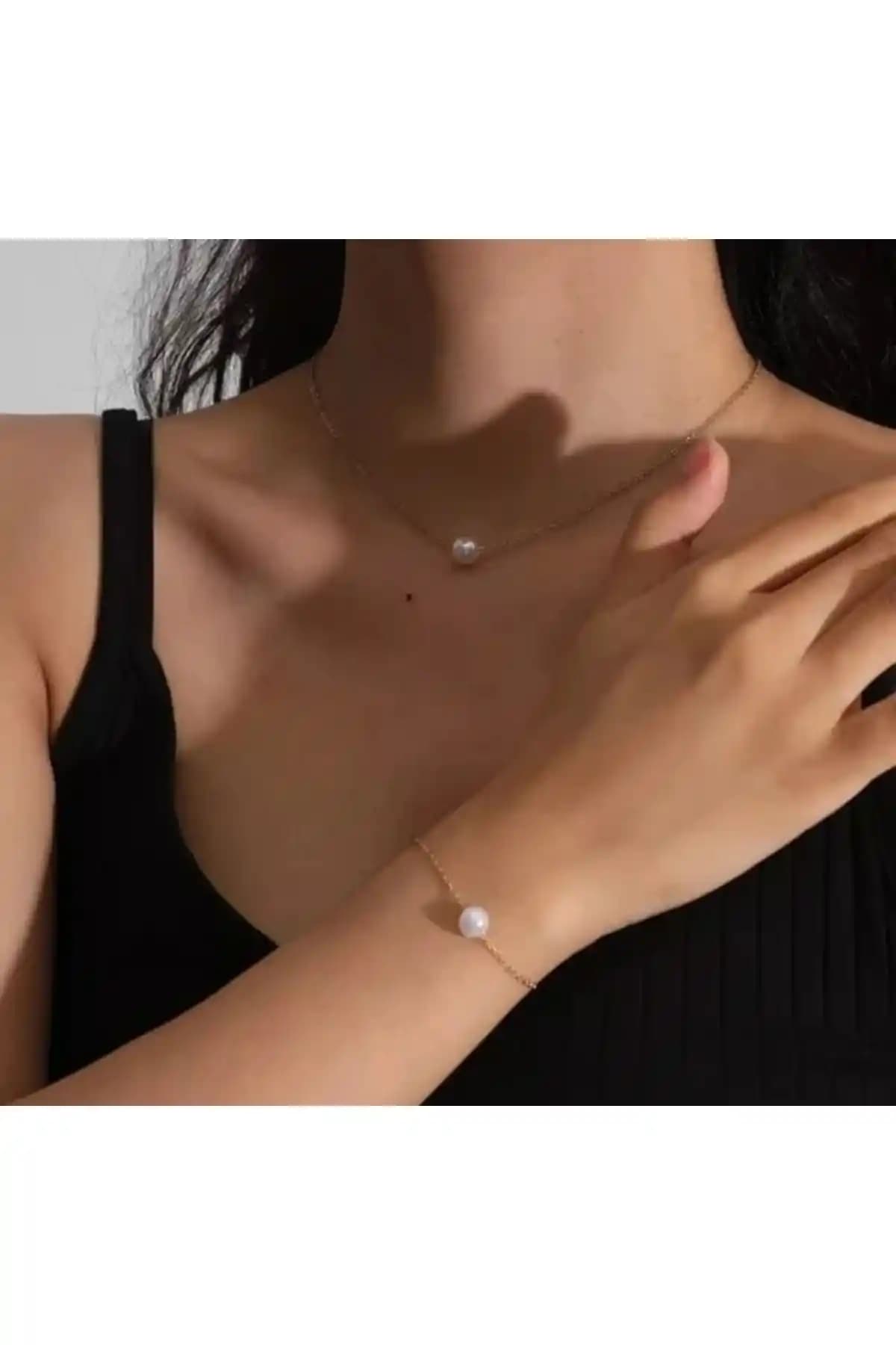 Monalisa Kadın İnci Kolye ve Bileklik Seti: Zarif ve Ekonomik Takı Seçeneği