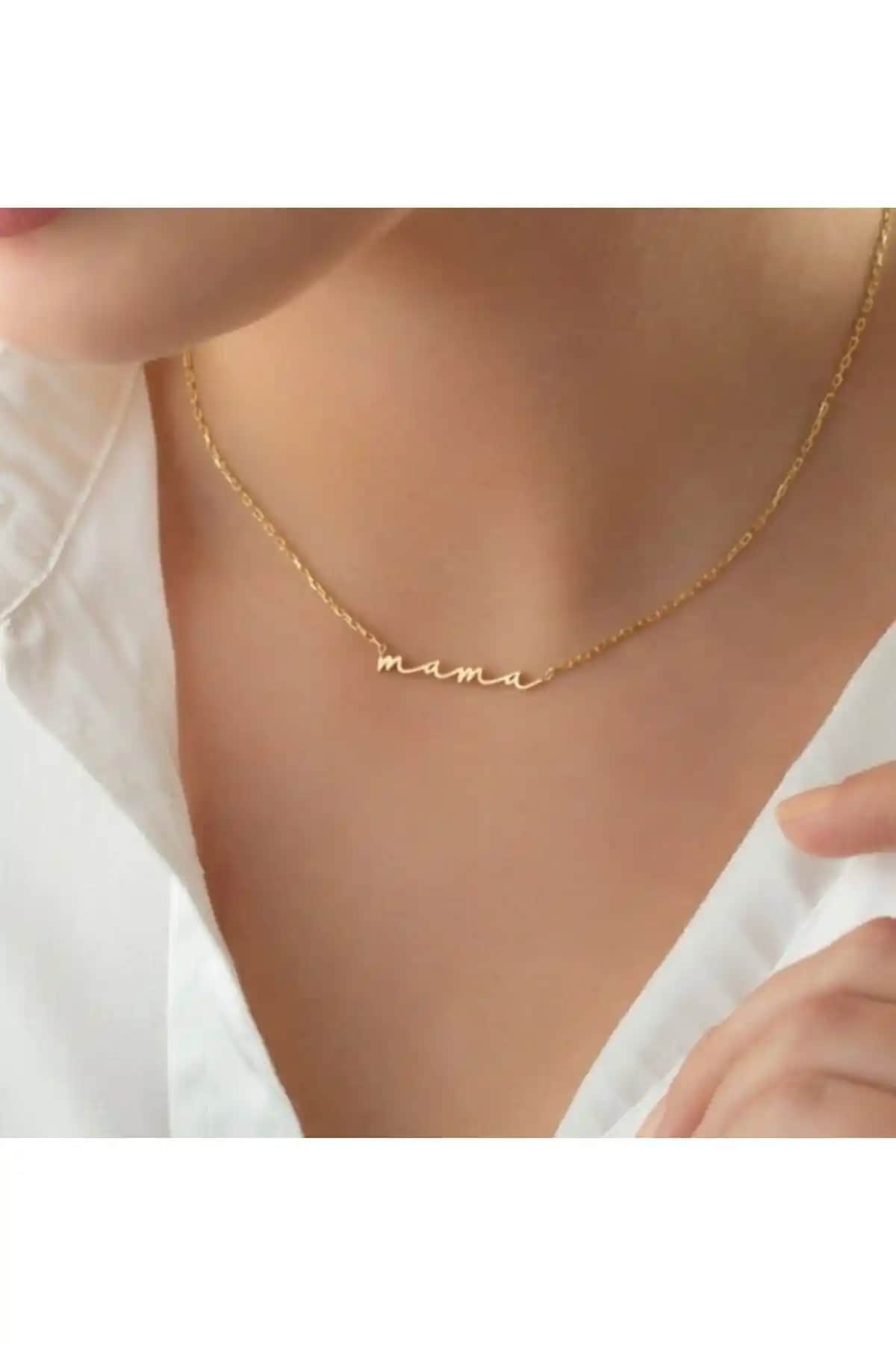 Moria Silver Mama Kolye 925 Ayar Gümüş ve Doğal Taş Detaylarıyla Şık Tasarım