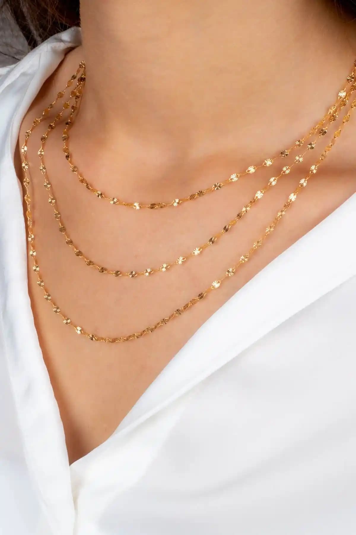 Mücevher Sarayı 22 Ayar Altın Zincir Kolye Parlak ve Dayanıklı Tasarım