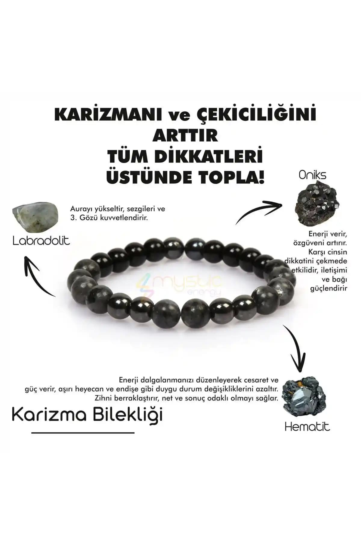 Mystic Energy Sertifikalı Doğal Taş Karizma Bilekliği Enerji ve Estetik Buluşması