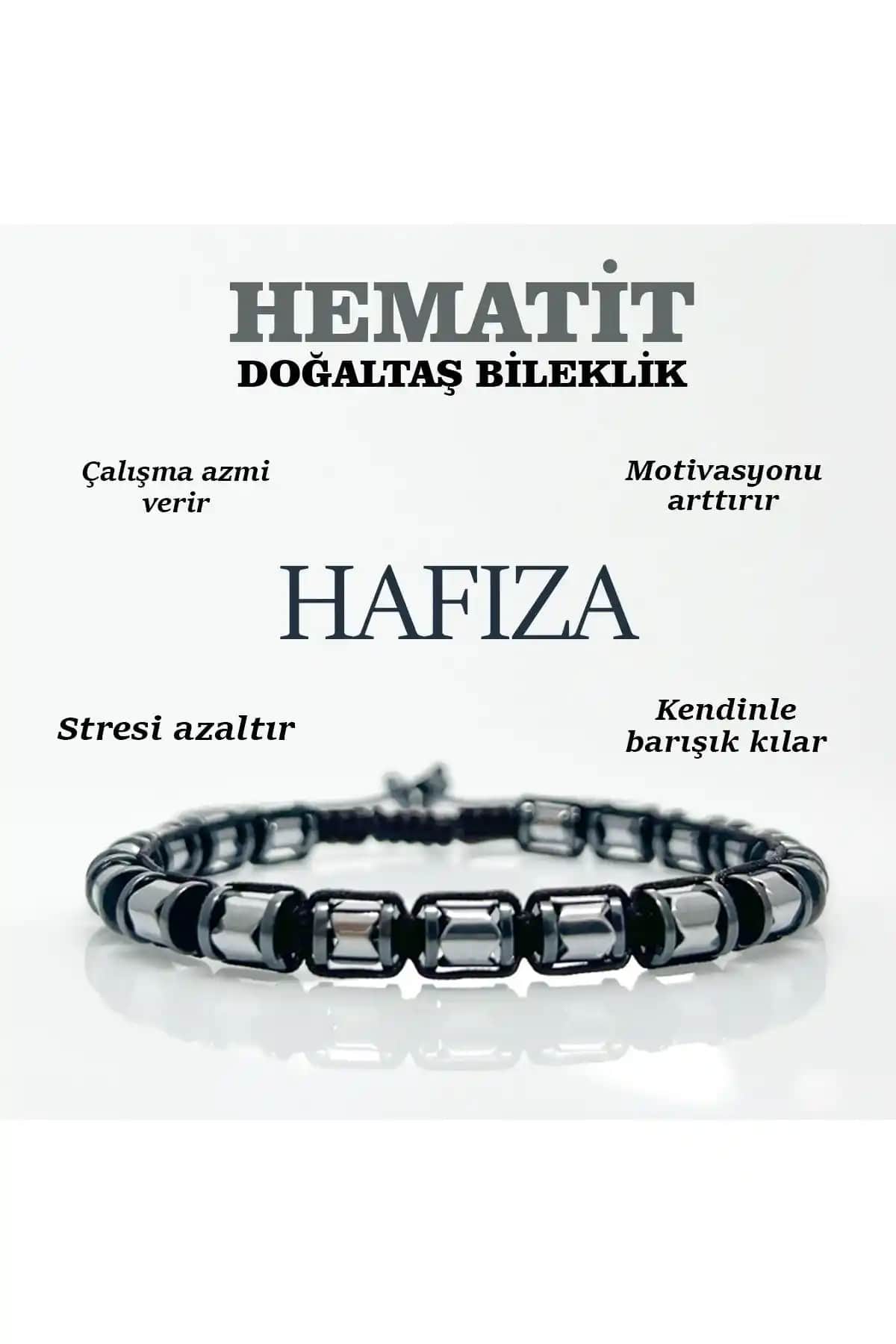 Osmanlı Değerli Taş Sertifikalı Hematit Doğaltaş Bileklik 6 Mm Unisex Tasarım