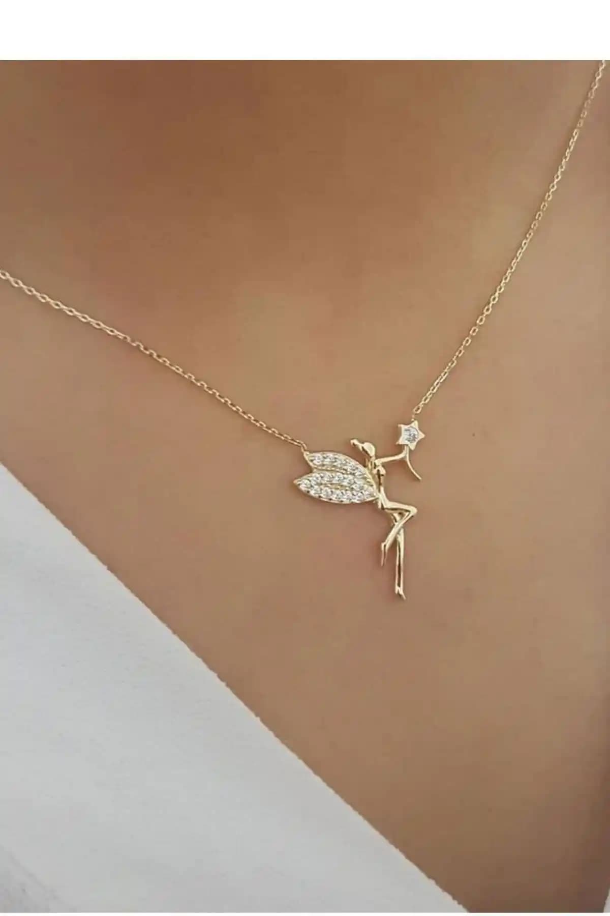 Papatya Silver 925 Ayar Zirkon Taşlı Güney Melek Kolye: Zarif ve Dayanıklı Takı Seçeneği