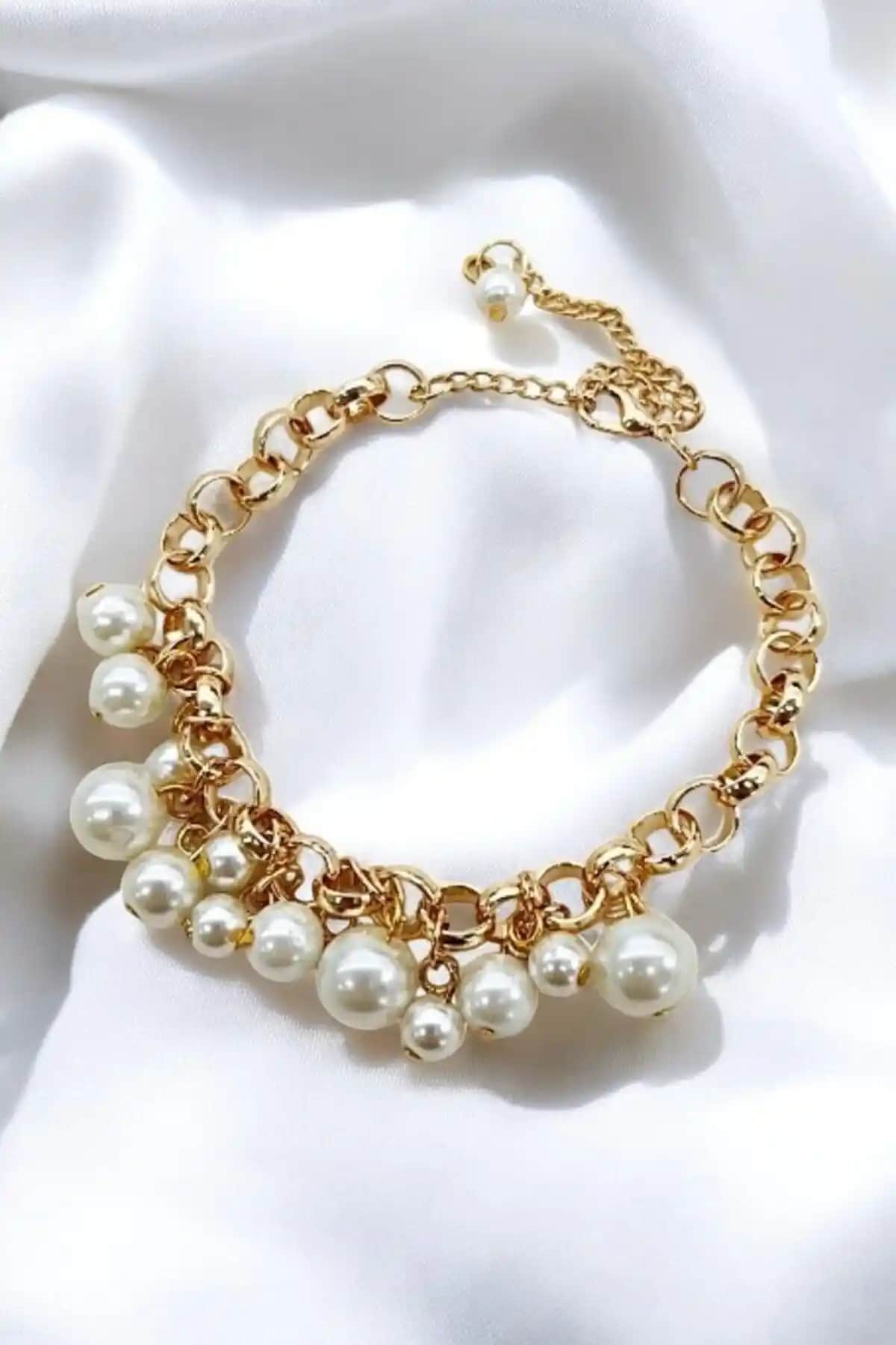 PETEK AKSESUAR Incili Salkım Halhal Bileklik Kadınlar İçin Zarif ve Dayanıklı Tasarım