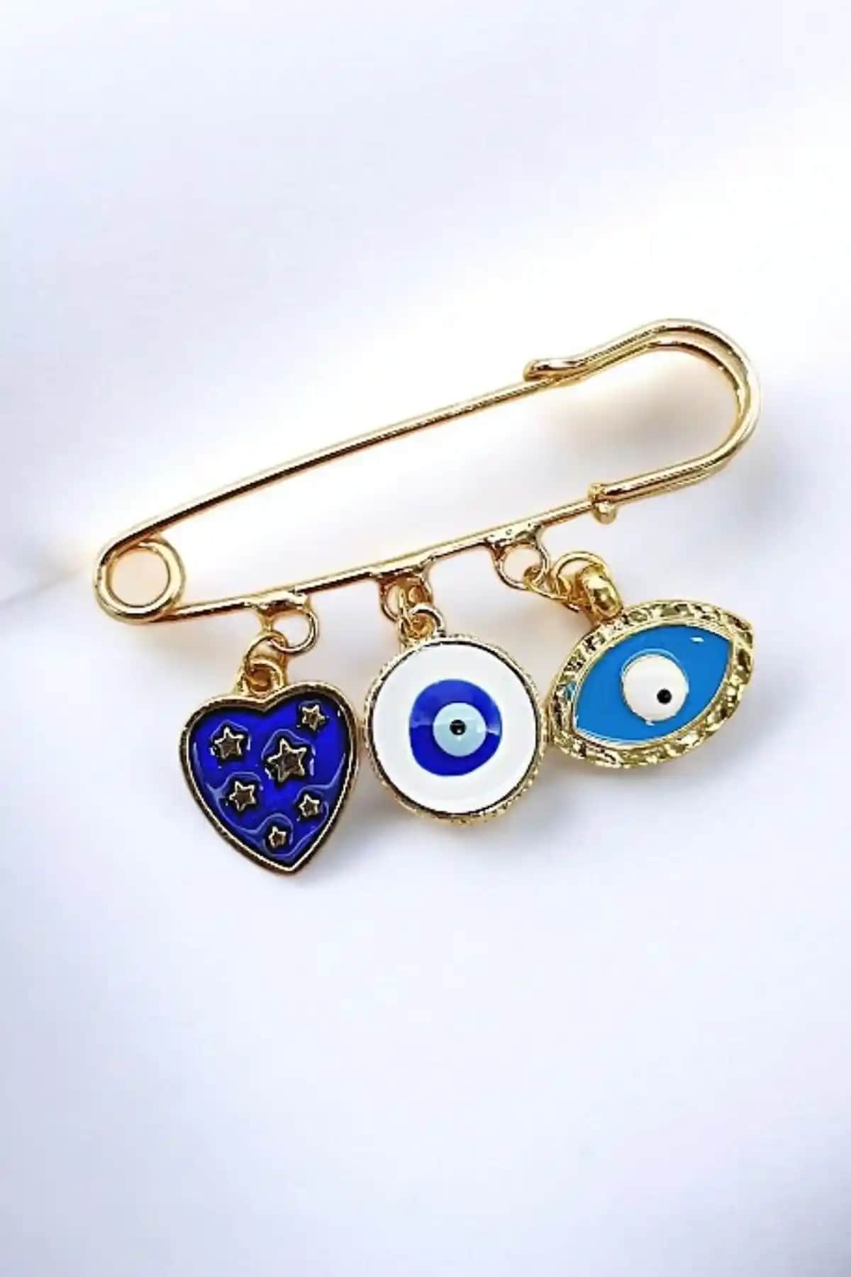 PETEK AKSESUAR Maşallah Nazar Göz Kalp Yıldız Broş: Şık ve Anlamlı Takı Tasarımı