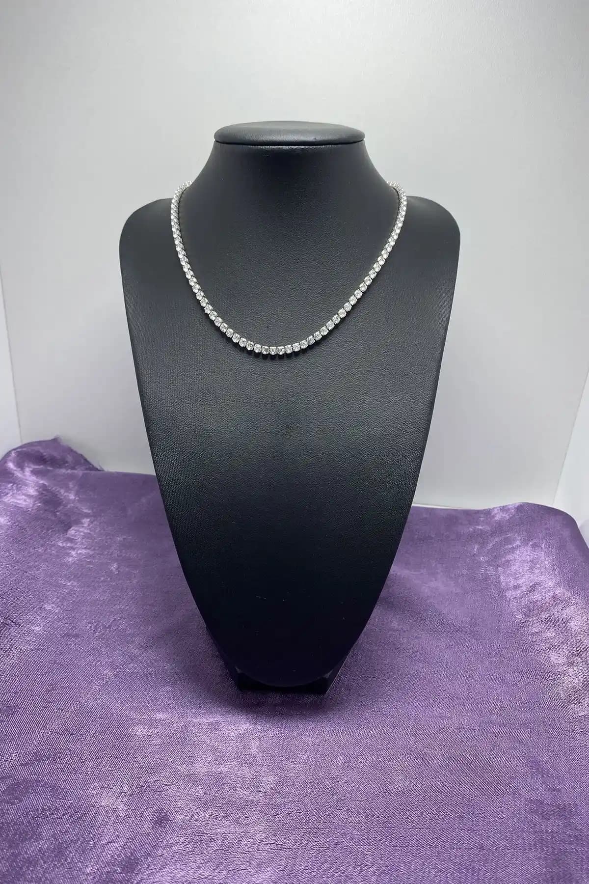 Ressia 3mm Su Yolu Zirkon Taşlı Gümüş Kaplama Kolye Şıklık ve Zarafet İçin Uygun