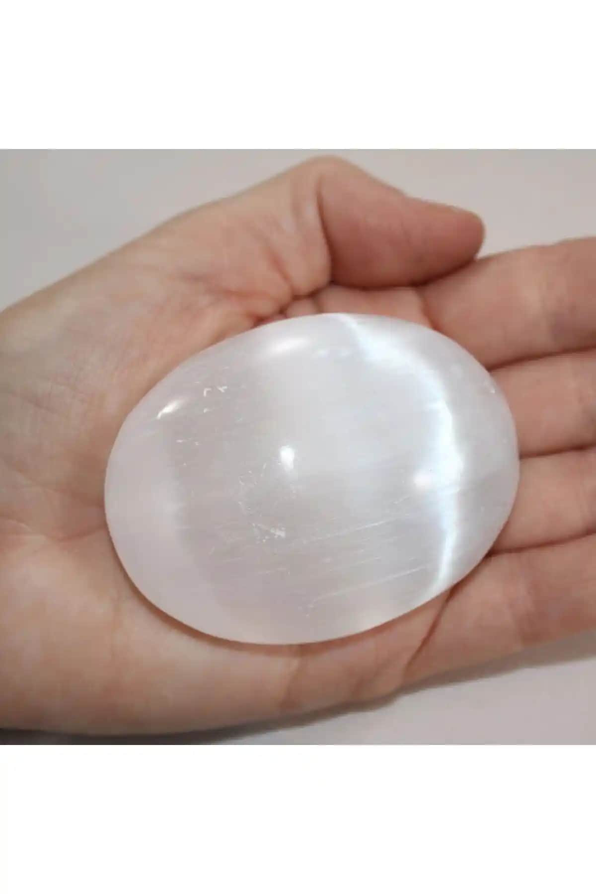 Sahi Aksesuar Oval Doğal Selenit Taşı: Estetik ve Enerji Dolu Takı Seçeneği