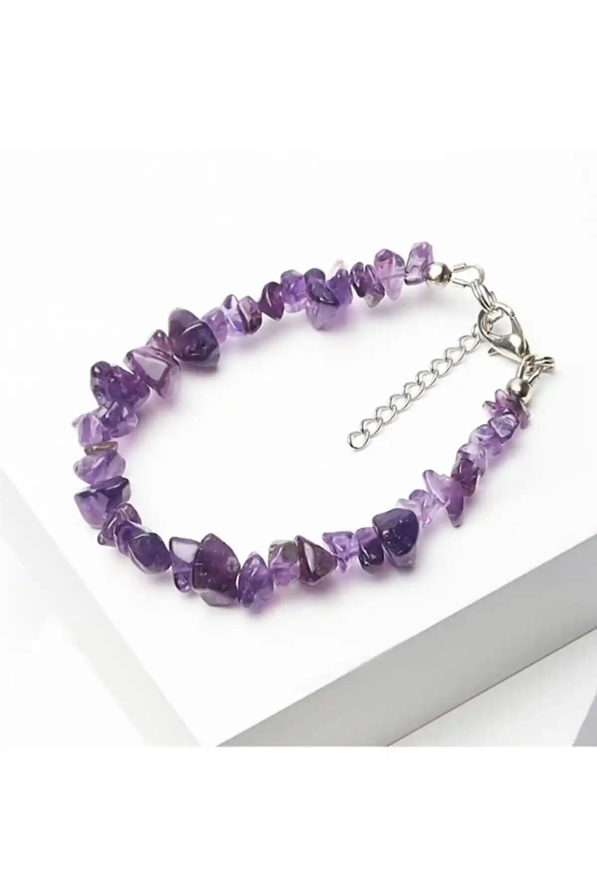 SARRAF Doğaltaş El İşçiliği Ametist Bileklik Şıklık ve Enerji Dengesi Sağlar