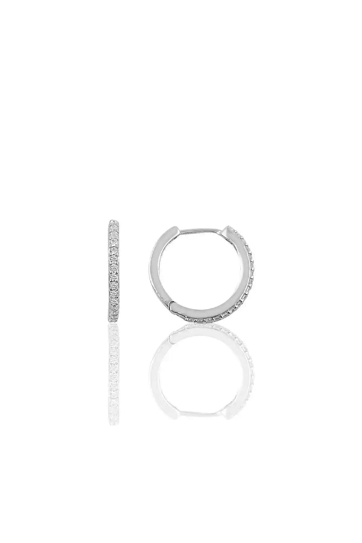 Söğütlü Silver 14 Mm Rodyumlu Zirkon Taşlı Tamtur Halka Küpe Tanıtımı ve Özellikleri