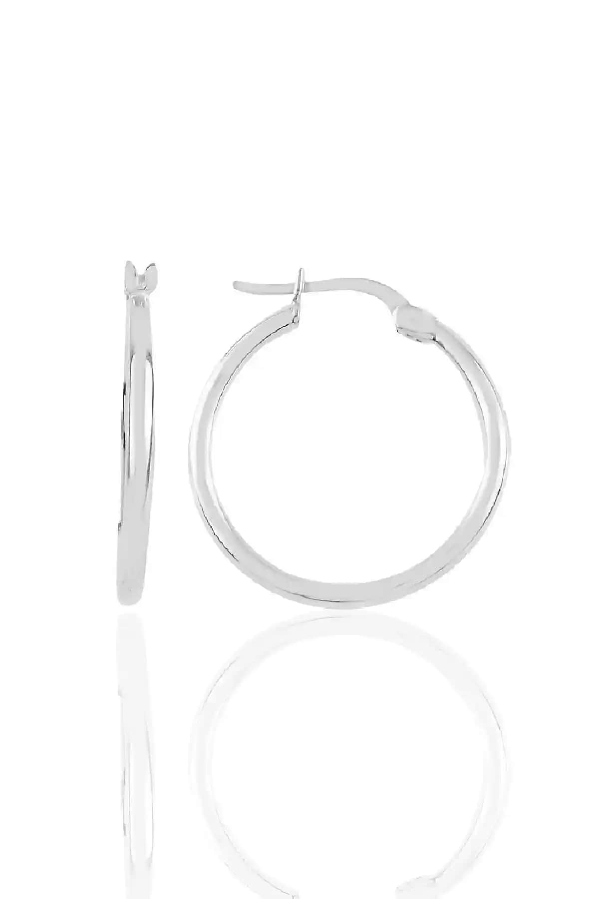 Söğütlü Silver 29 mm Şarnel Halka Küpe Günlük ve Özel Kullanım İçin Şık Takı Seçeneği