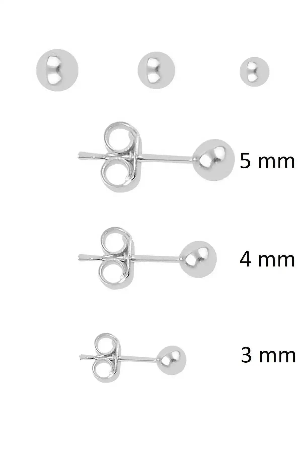 Söğütlü Silver 925 Ayar Gümüş Top Küpe Seti Günlük ve Özel Kullanım İçin Uygun