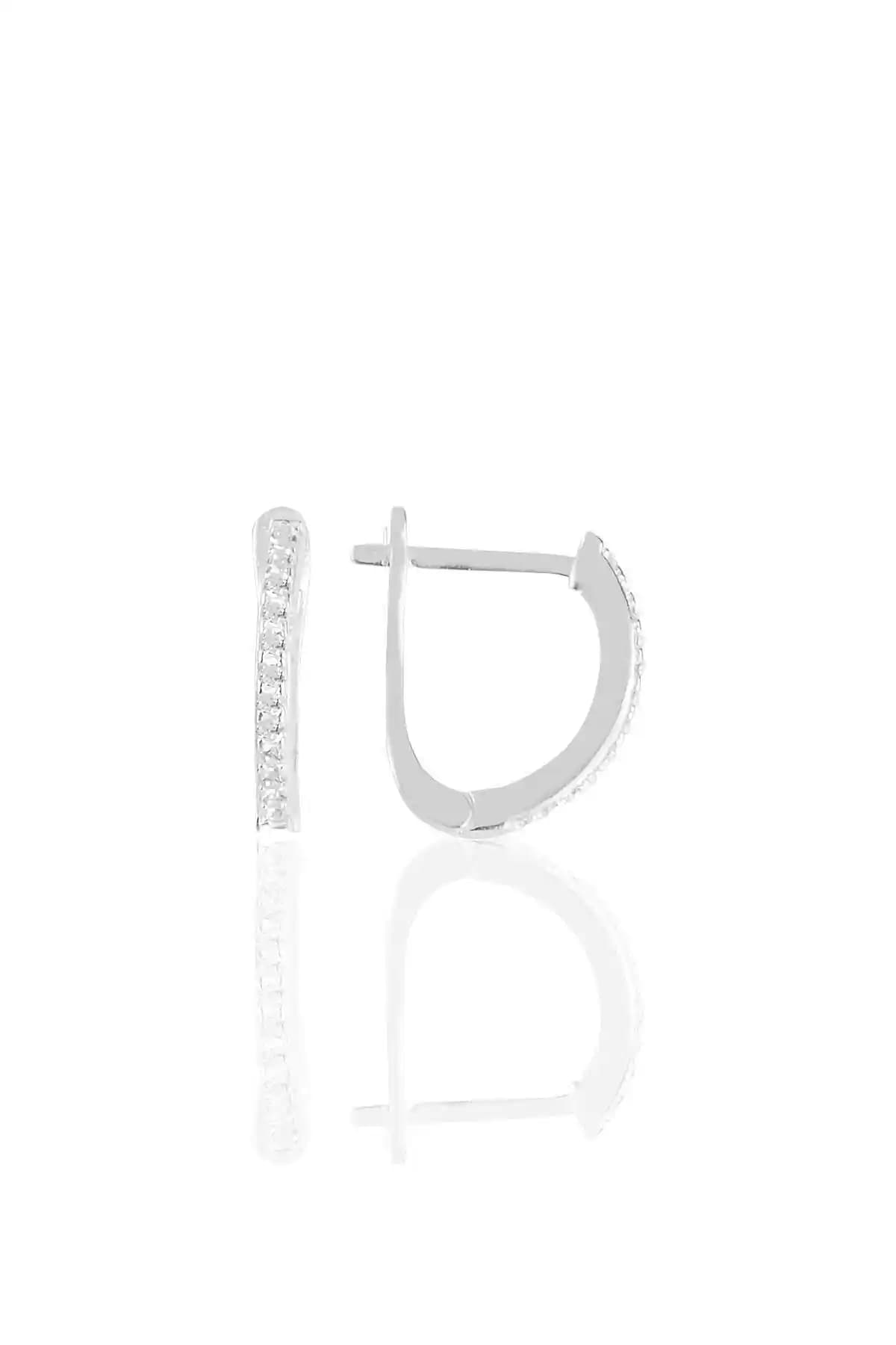 Söğütlü Silver 925 Ayar Gümüş Zirkon Taşlı Klipsli Küpe - Zarif ve Dayanıklı Tasarım