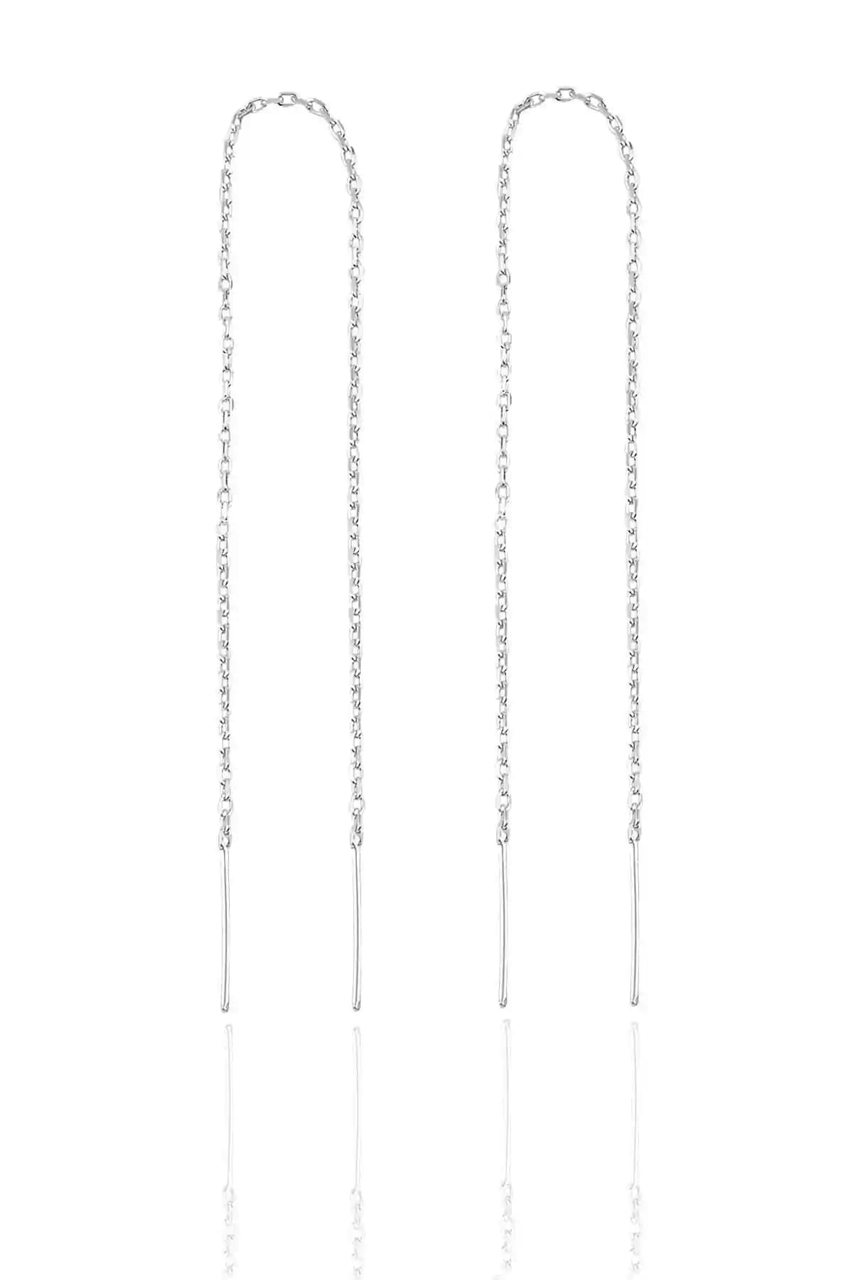 Söğütlü Silver Gü<müş> Zincir Küpe: Şıklık ve Dayanıklılık Sunan Zarif Takı Seçeneği