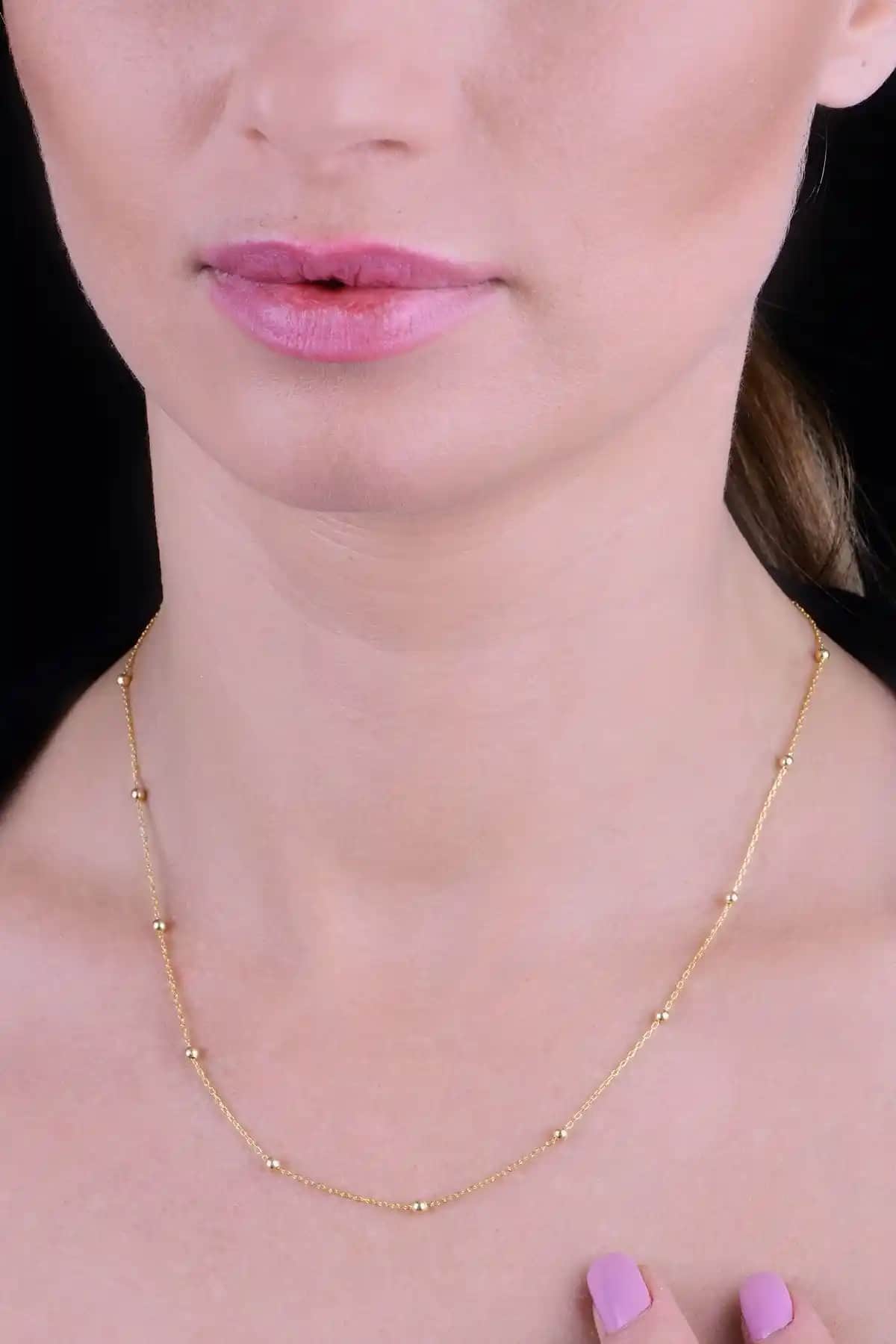 Söğütlü Silver Gümiş 45 cm Altın Yaldızlı Top Top Zincir Şıklık ve Dayanıklılık Sunar