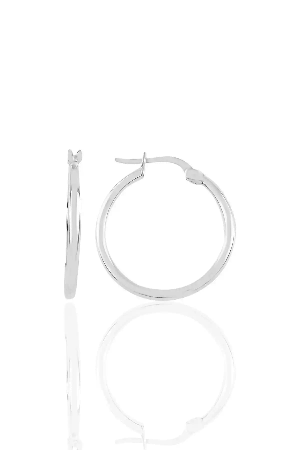 Söğütlü Silver Gümüş 23 Mm Halka Küpe - Zarif ve Dayanıklı Takı Seçeneği