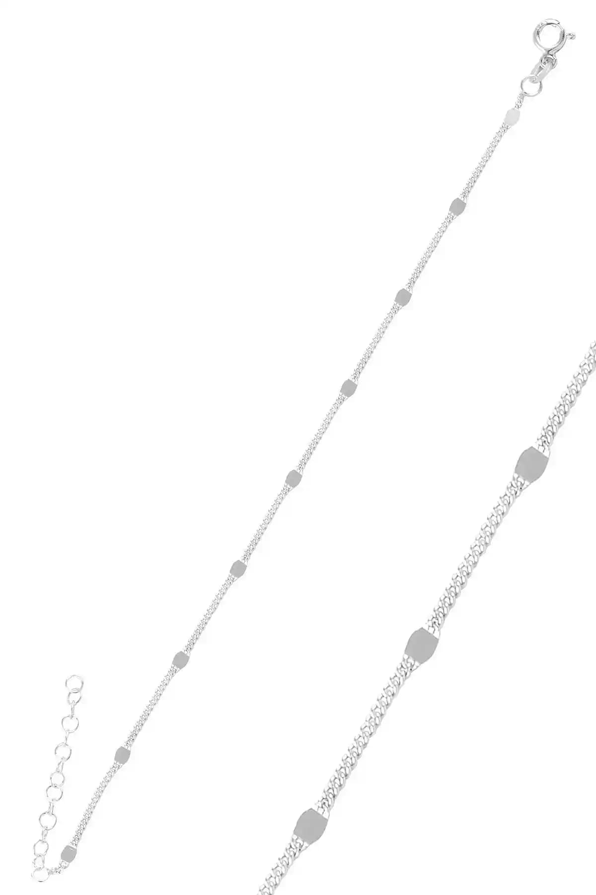 Söğütlü Silver Güüş Pullu Gurmet Zincir Bileklik Kadın ve Erkekler İçin Zarif Aksesuar