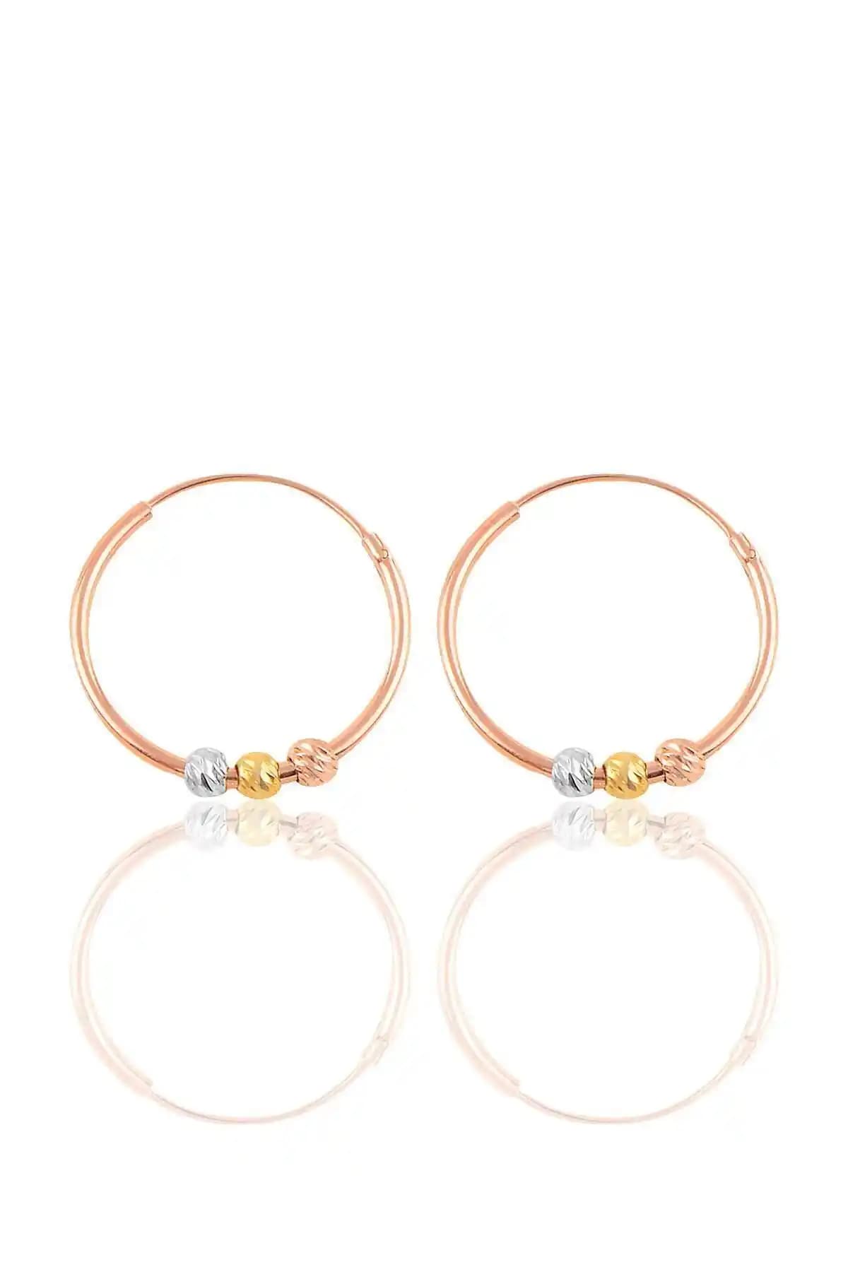 Söğütlü Silver Pembe Renkli 18 mm Doricalı Halka Küpe - Zarif ve Şık Tasarım