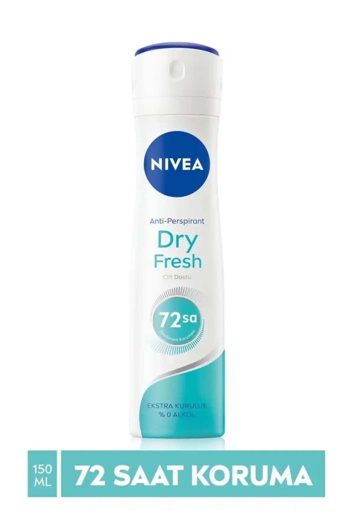NIVEA Kadın Sprey Deodorant Dry Fresh İle Gün Boyu Ferahlık Sağlayın