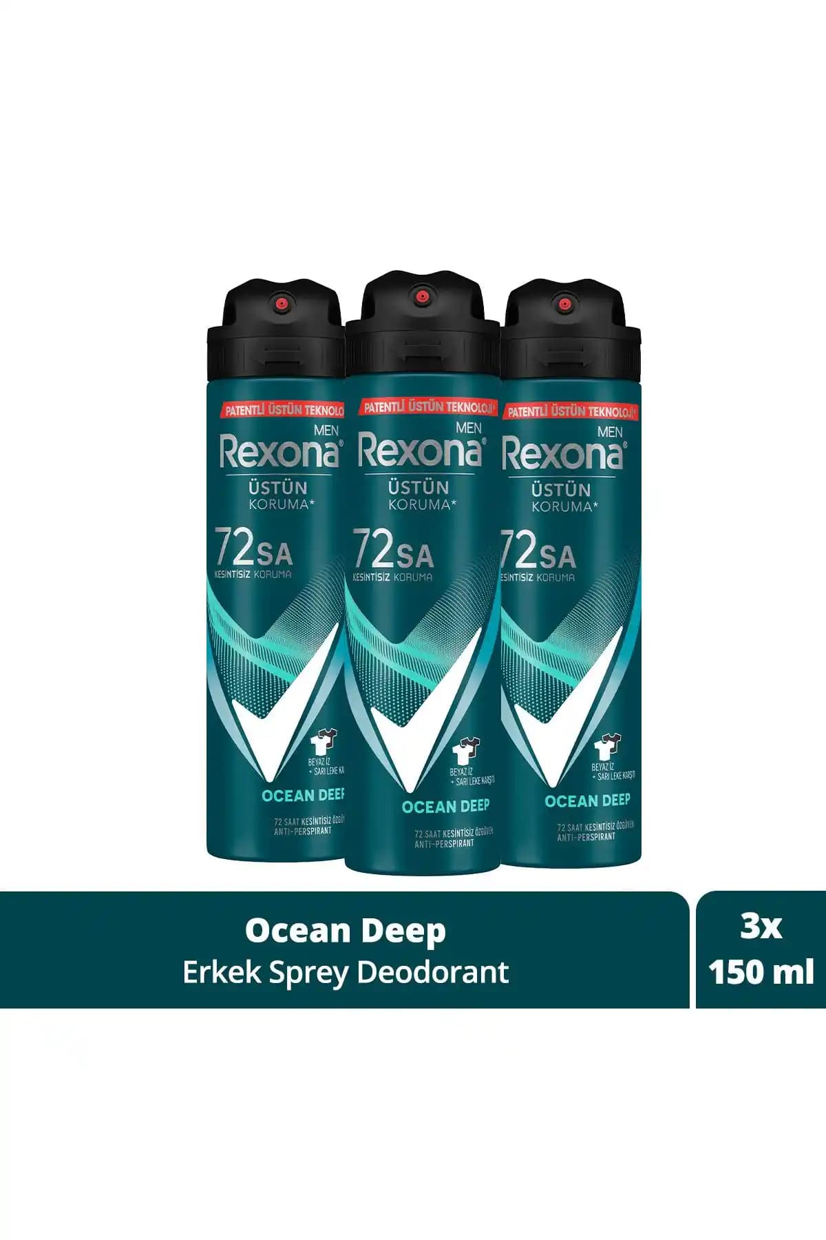 Rexona Men Erkek Sprey Deodorant Invisible Ocean Deep ile Güvenilir Koruma