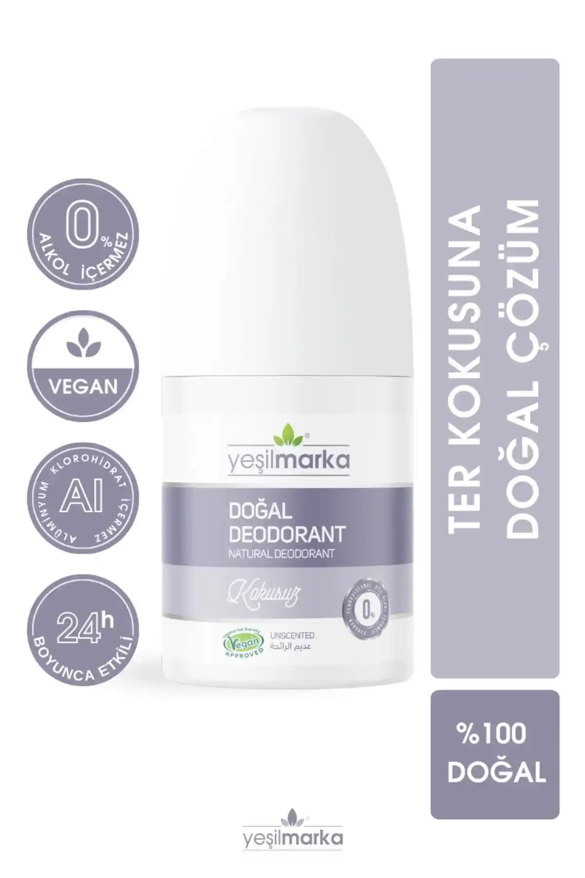 Yeşilmarka %100 Doğal Roll On Deodorant: Kokusuz, Organik ve Vegan Seçenek