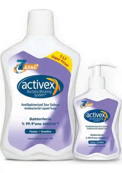 Activex Antibakteriyel Sıvı Sabun 1L ve 300ml ile Güvenli ve Etkili Temizlik Sağlayın