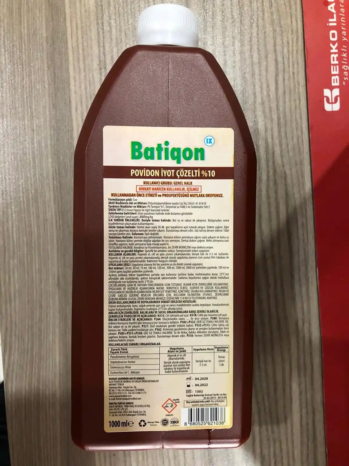 Batikon İçeriği ve Faydaları: Povidon İyot Bazlı Antiseptik Solüsyonun Detaylı İncelemesi