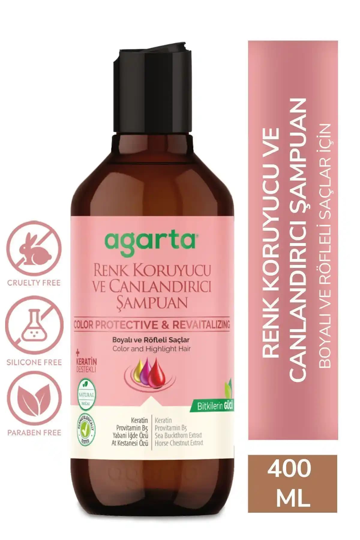 Agarta Boyalı Saçlar İçin Renk Koruyucu ve Canlandırıcı Sülfatsız Şampuan 400ml