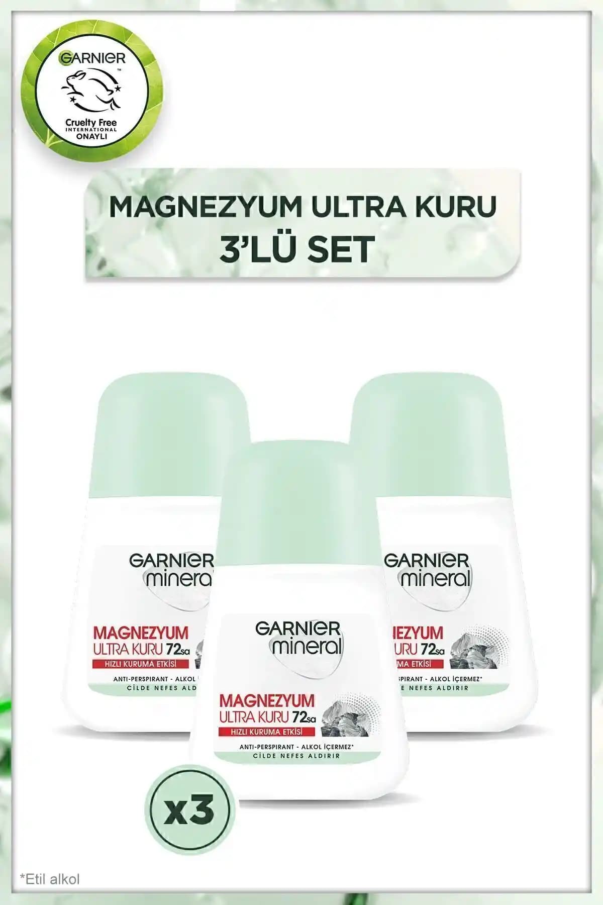 Garnier 3’lü Mineral Magnezyum Ultra Kuru Roll-On Kadın Deodorant Seti İncelemesi