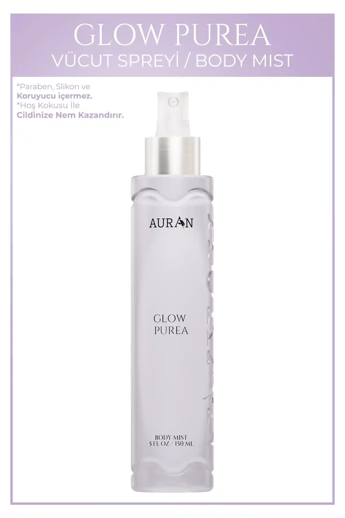 AURAN Glow Purea Kadın Vücut Spreyi: Doğal, Ferahlatıcı ve Nemlendirici Çiçeksi Koku