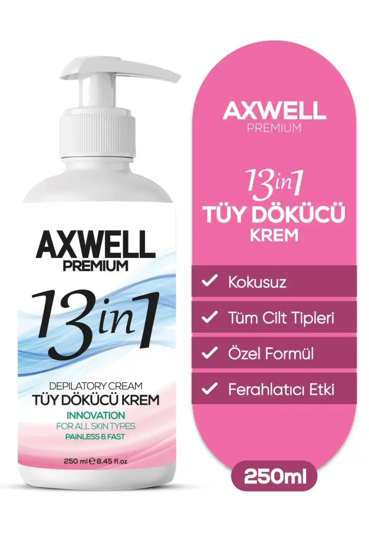 AXWELL PREMIUM Unisex Tüy Dökücü Krem 250 ml: Tüm Cilt Tiplerine Uygun Etkili Bakım