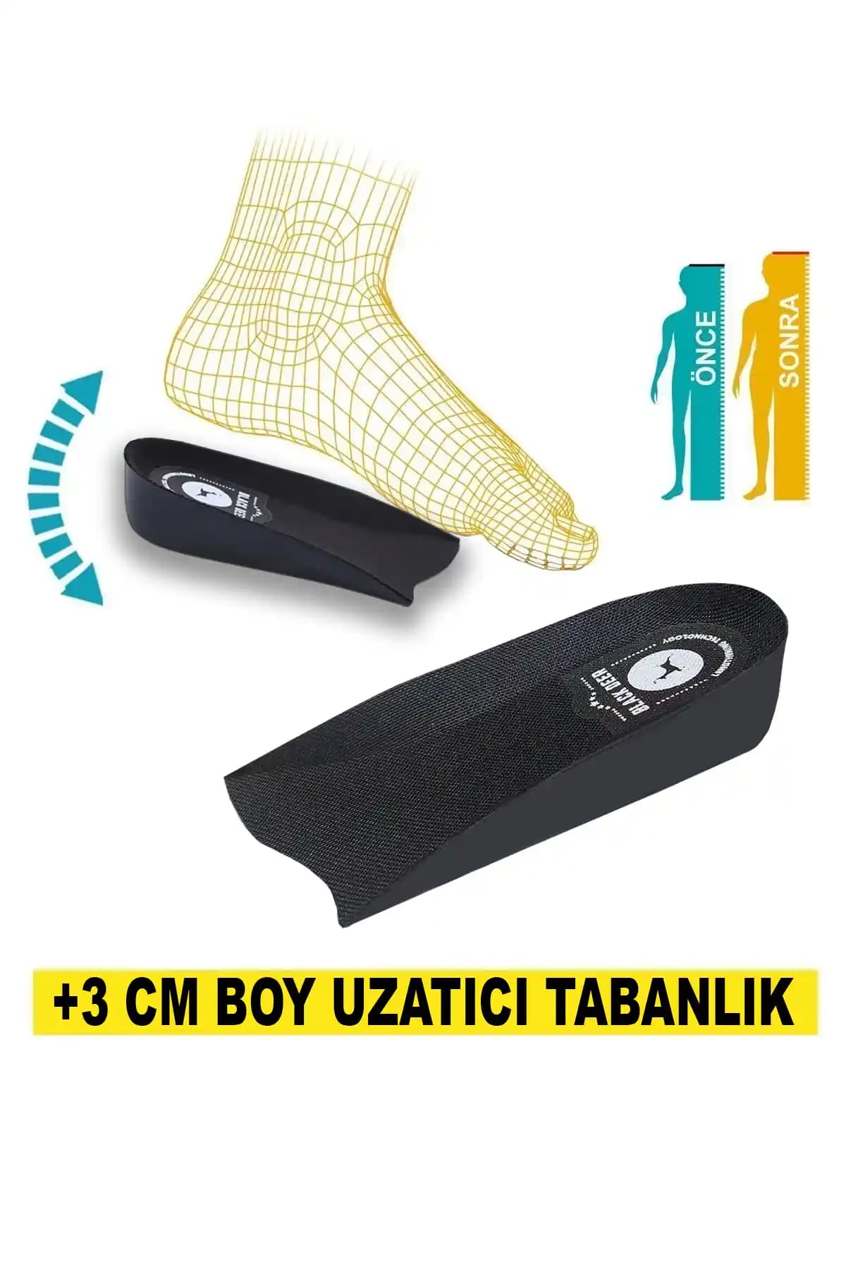 BLACK DEER 3 Cm Boy Uzatıcı Tabanlık ile Gizli ve Konforlu Boy Artışı