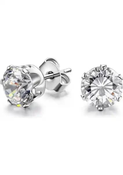 Chavin Tek Zirkon Taşlı 8mm Çelik Unisex Küpe: Şıklık ve Dayanıklılık Bir Arada