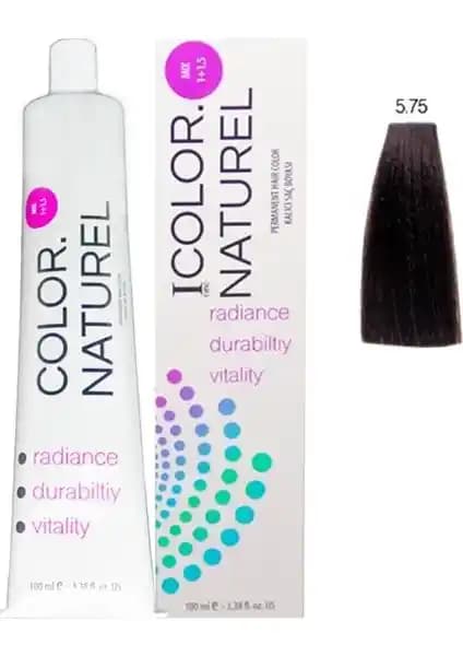 Color Naturel 5.75 Koyu Sıcak Kestane Saç Boyası - Kalıcı Beyaz Kapama ve Bakım