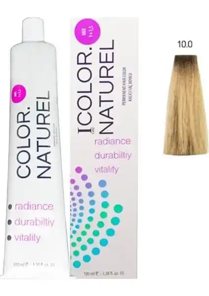 Color Naturel Saç Boyası 10.0 Açık Sarı 100 ml: Kalıcı ve Besleyici Saç Rengi Çözümü