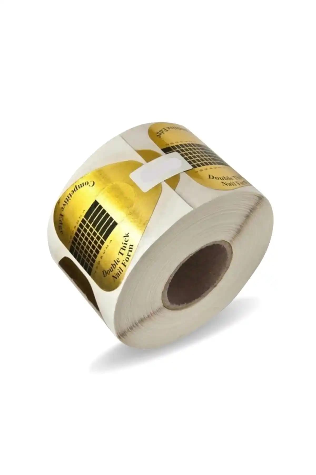 FREELADY Protez Tırnak Gold Şablon 500'lü Rulo - Dayanıklı ve Yapışkanlı