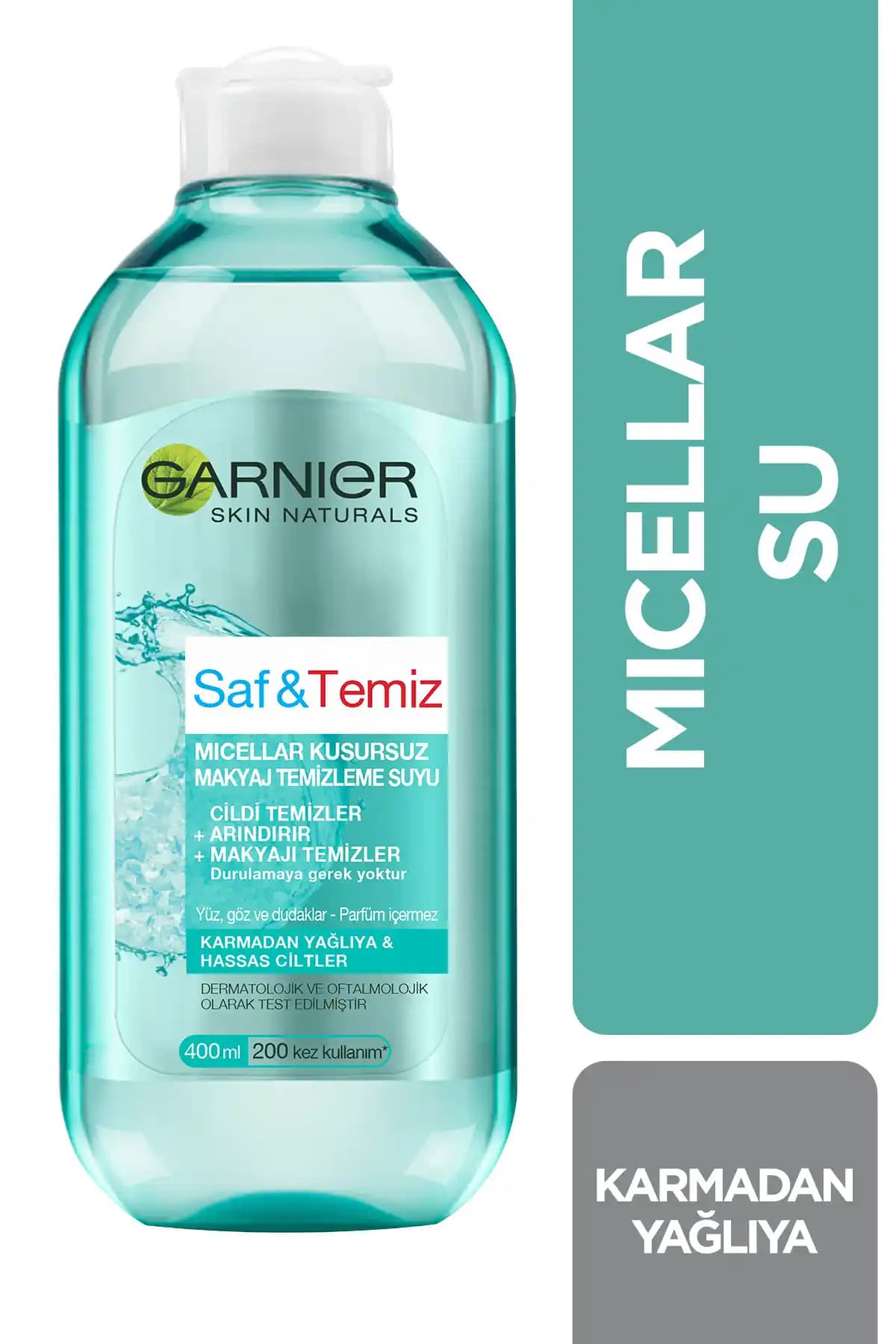 Garnier Saf & Temiz Kusursuz Makyaj Temizleme Suyu 400 ml - Hassas Ciltler İçin Etkili Temizlik