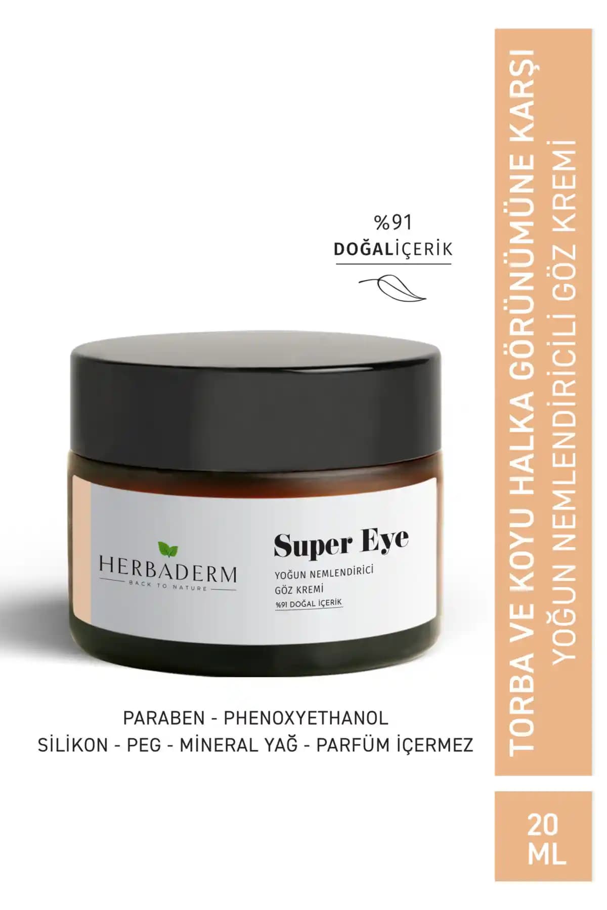 Herbaderm Super Eye Koyu Halka ve Kırışıklık Karşıtı Kolajen + C Vitamini Göz Kremi