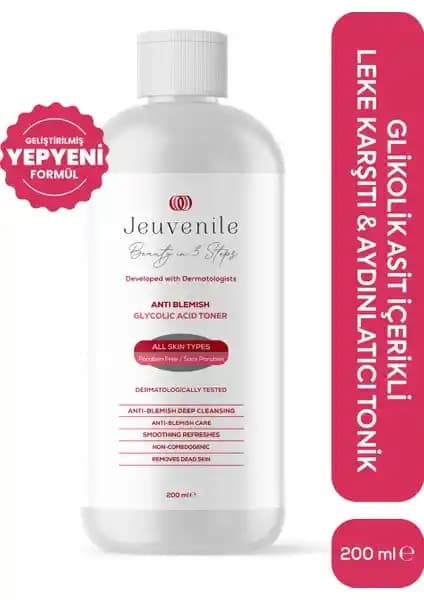 Jeuvenile Tonik 200 Ml - Glikolik Asit İçerikli Anti-Leke ve Aydınlatıcı Tonik