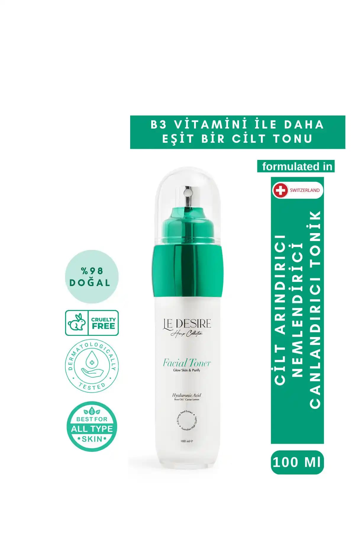 Le Désire Cosmetics Cilt Canlandırıcı ve Gözenek Sıkılaştırıcı Tonik 100 ml Özellikleri