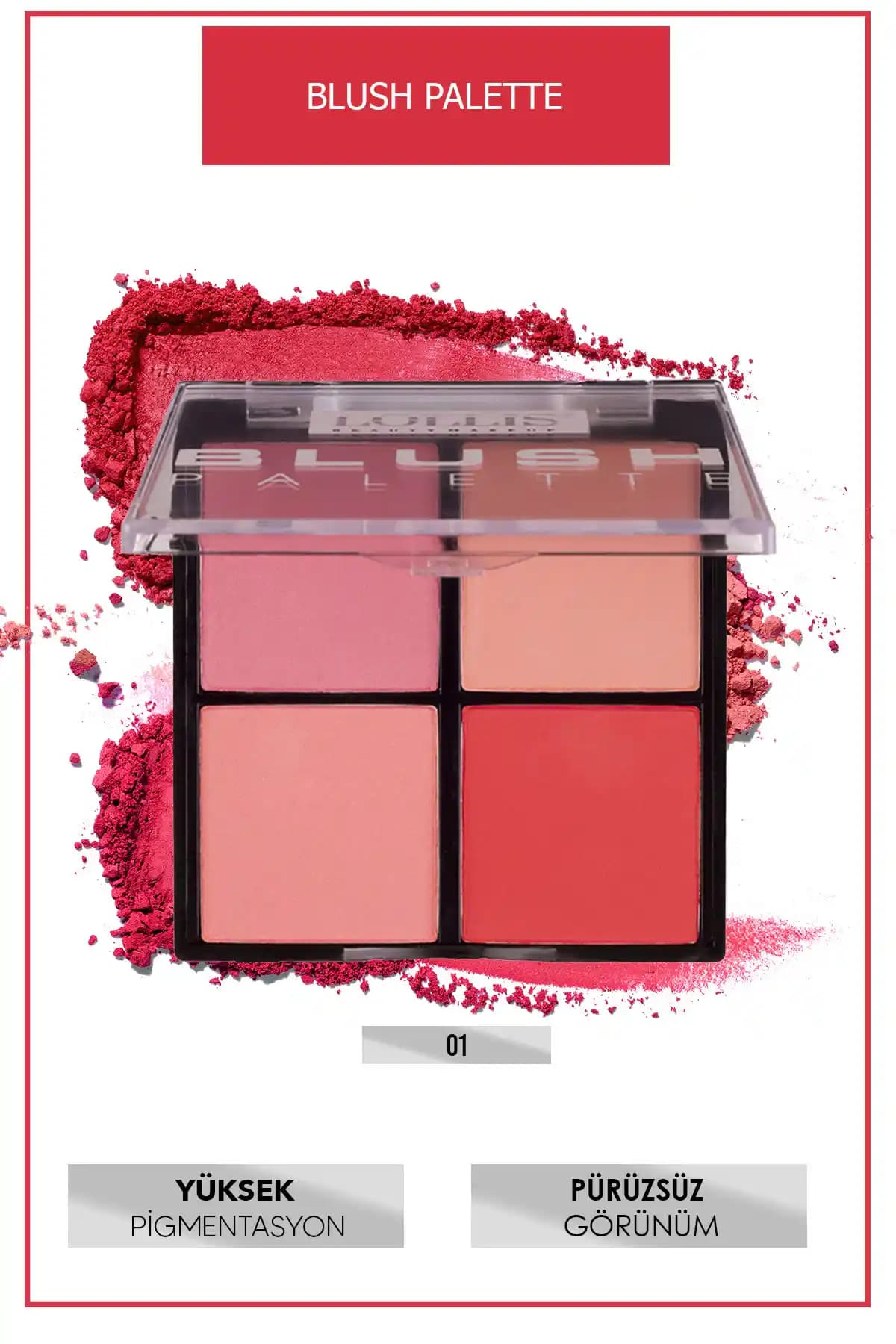 Lollis Allık Paleti 01: Canlı ve Doğal Tonlarla Yüzünüzü Canlandırın