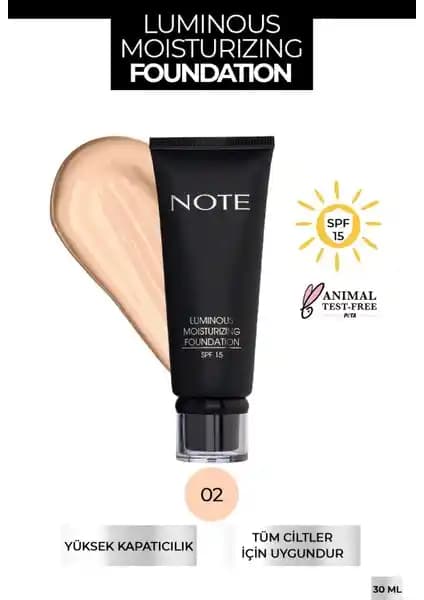 Note Cosmetics Luminous Moisturizing Fondöten 02 Natural Beige ile Kuru Ciltlere Doğal Nemlendirme