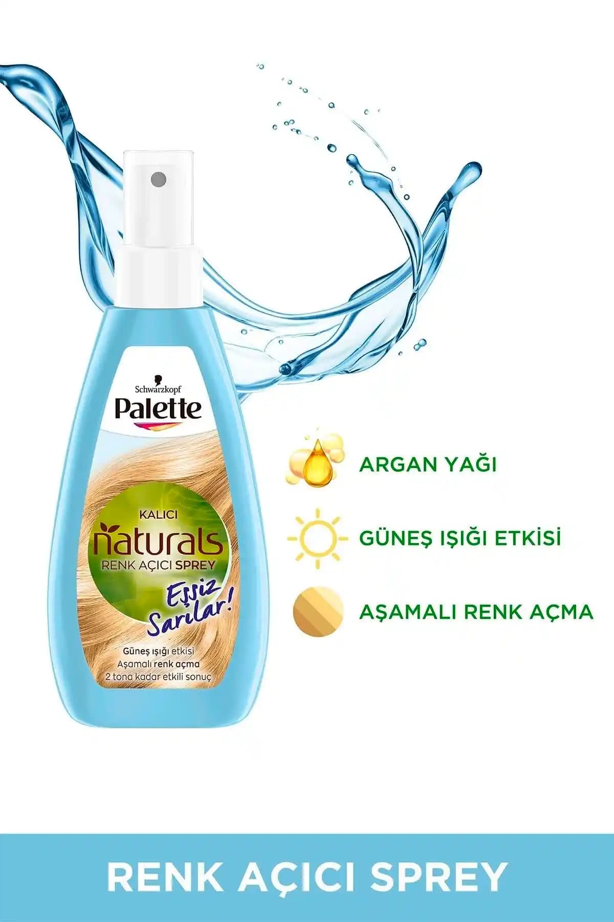 Palette Schwarzkopf Kalıcı Doğal Renk Açıcı Sprey Saç Boyası ile Saç Rengini Koruyarak Açma