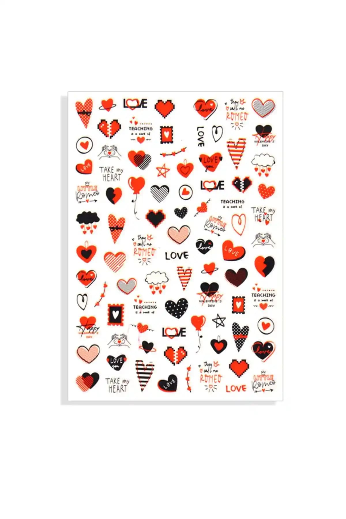 POP Beauty Nail Art Tırnak Süsleme Sticker ile Pratik ve Dayanıklı Kırmızı Tasarım