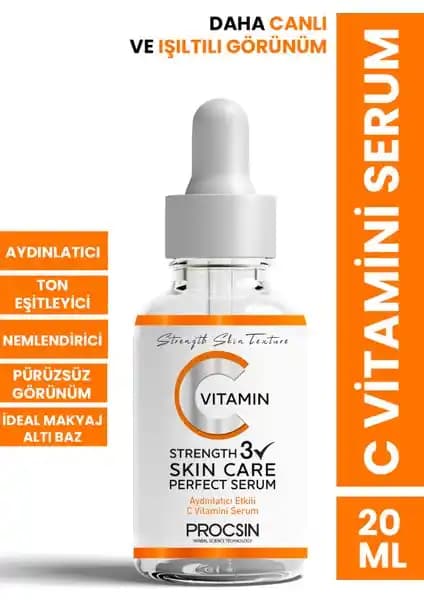Procsin C Vitamini Serum 20 ml: Leke Karşıtı ve Aydınlatıcı Tüm Cilt Tiplerine Uygun